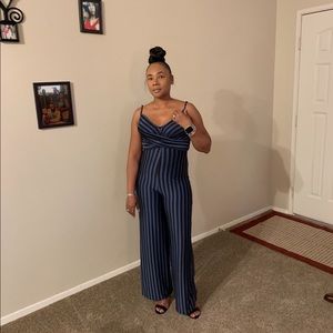 Fashion Nova Striped jumpsuit